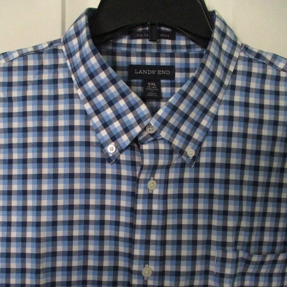 Lands' End | Shirts | Lands End Mens Ls Blue Cotton Button Down Dress ...